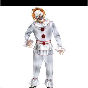 Mens Halloween Twisted Carnival Spooky Clown Costume With XL